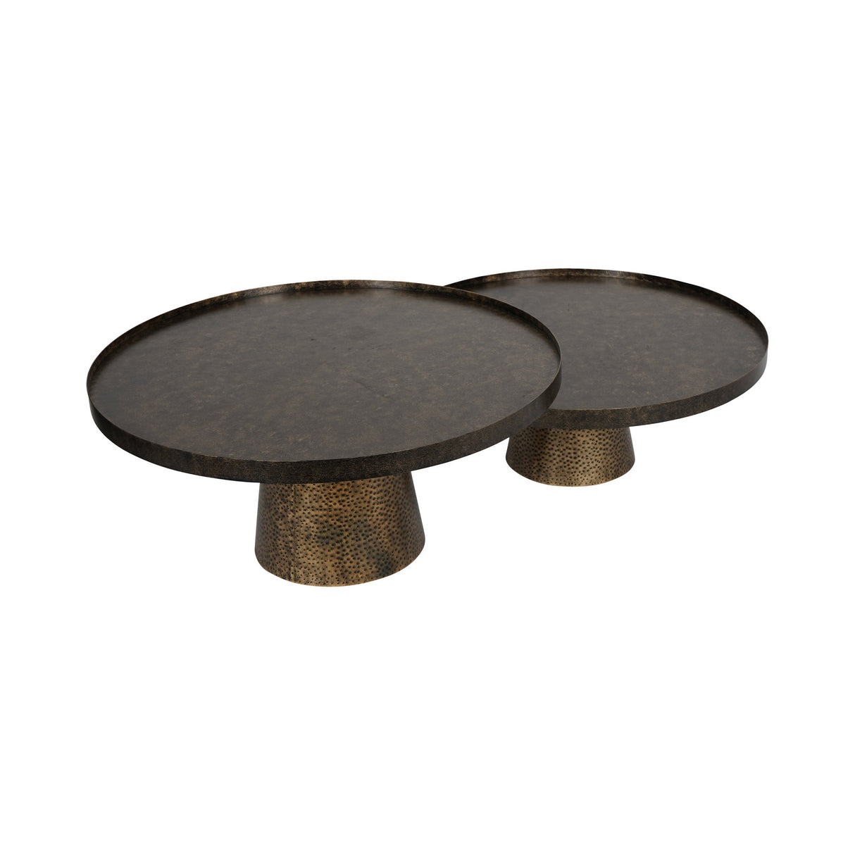 Sandbanks Set of 2 Iron Coffee Tables - Rustic Antique Gold