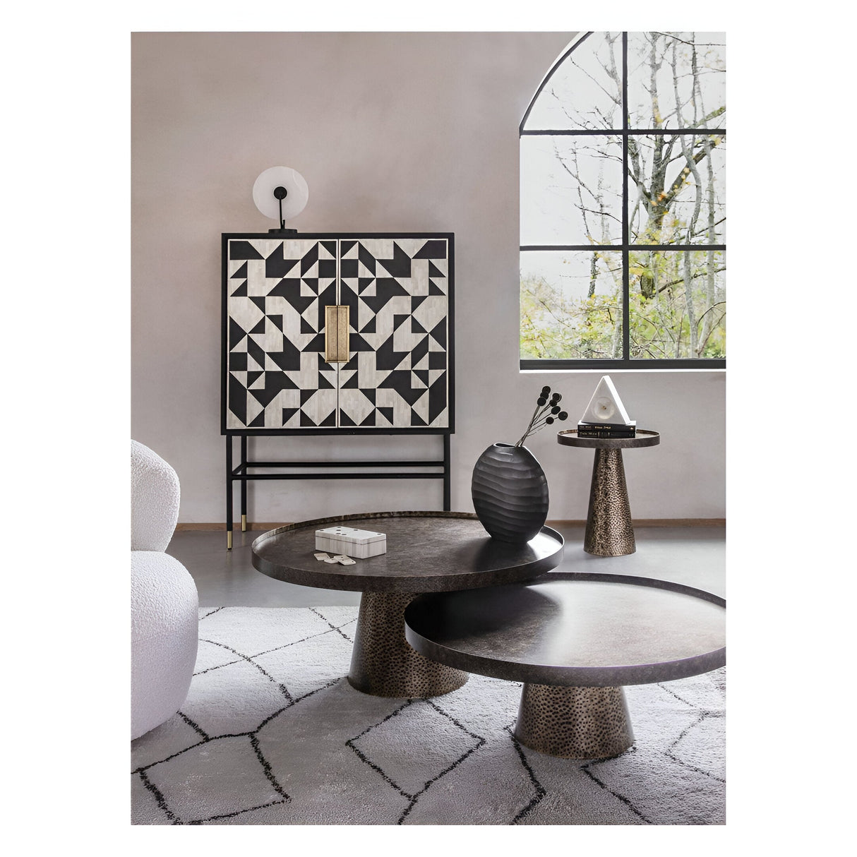 Sandbanks Set of 2 Iron Coffee Tables - Rustic Antique Gold