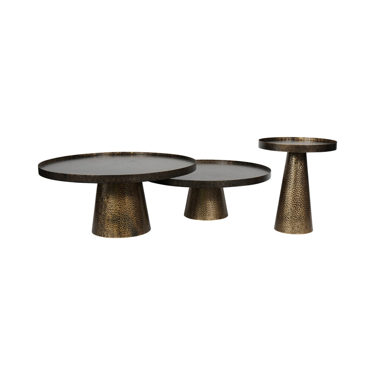 Sandbanks Set of 2 Iron Coffee Tables - Rustic Antique Gold