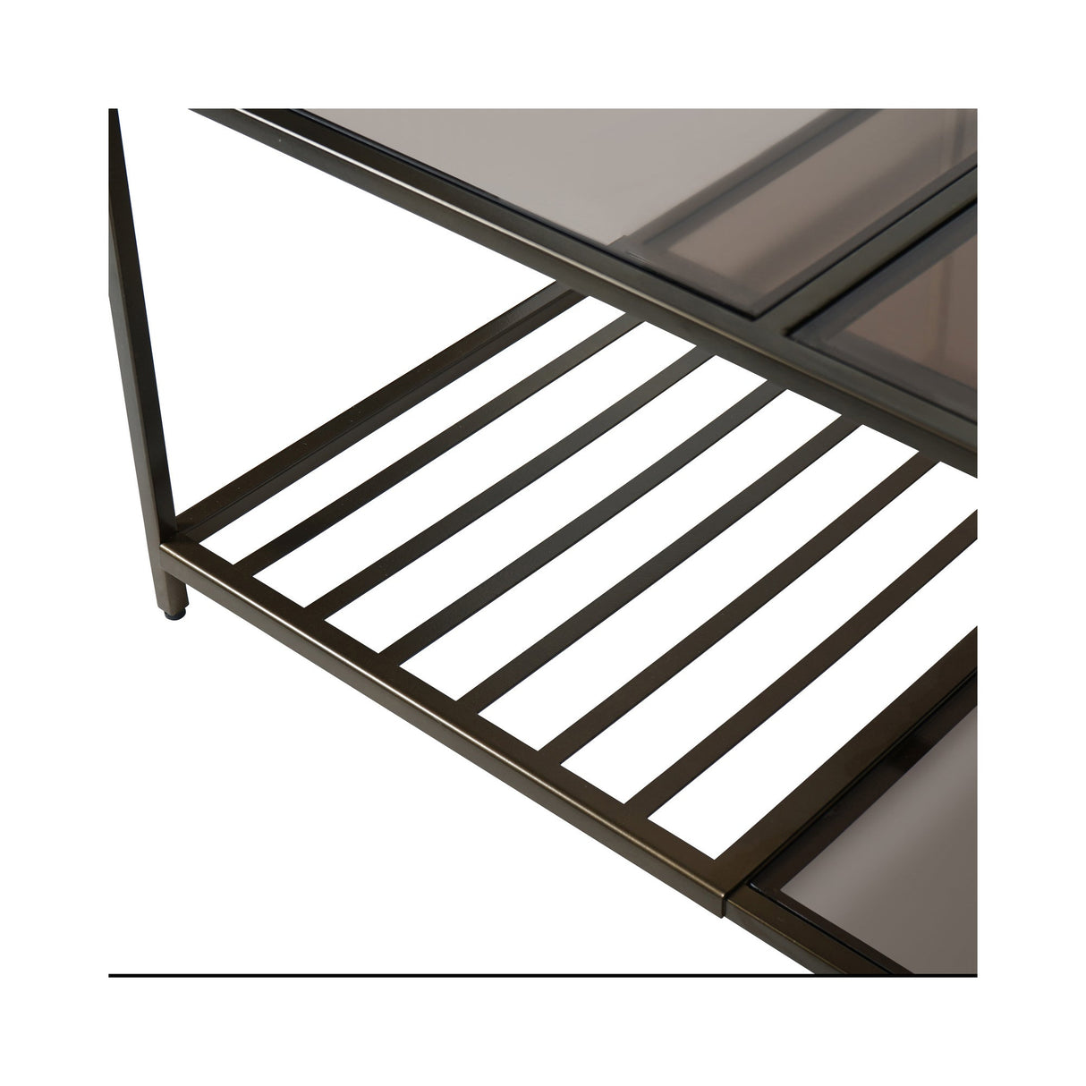 Westley Coffee Table With Brown Tinted Glass - Dark Gold