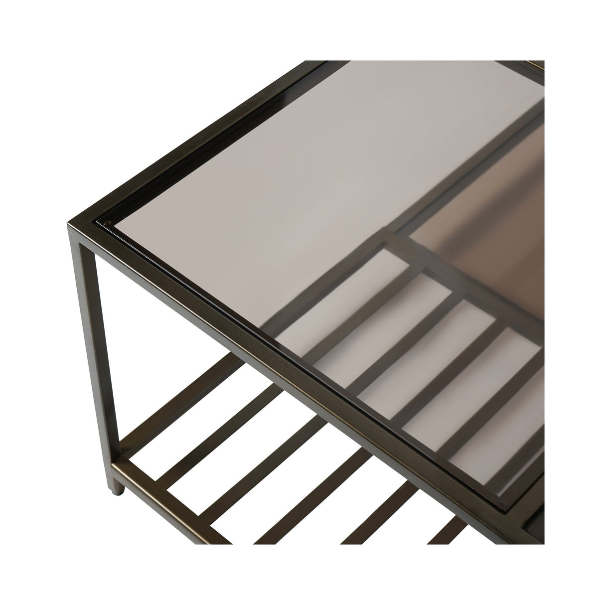 Westley Coffee Table With Brown Tinted Glass - Dark Gold