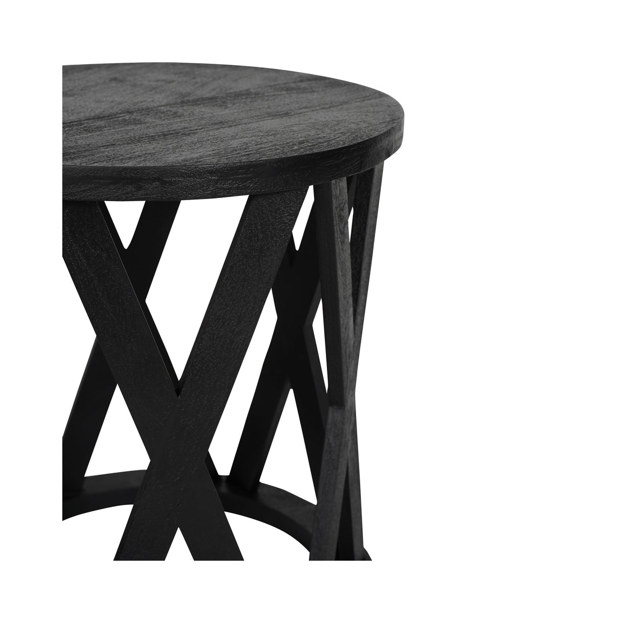 Cali Solid Wooden Set of 2 Nesting Side Tables - Black