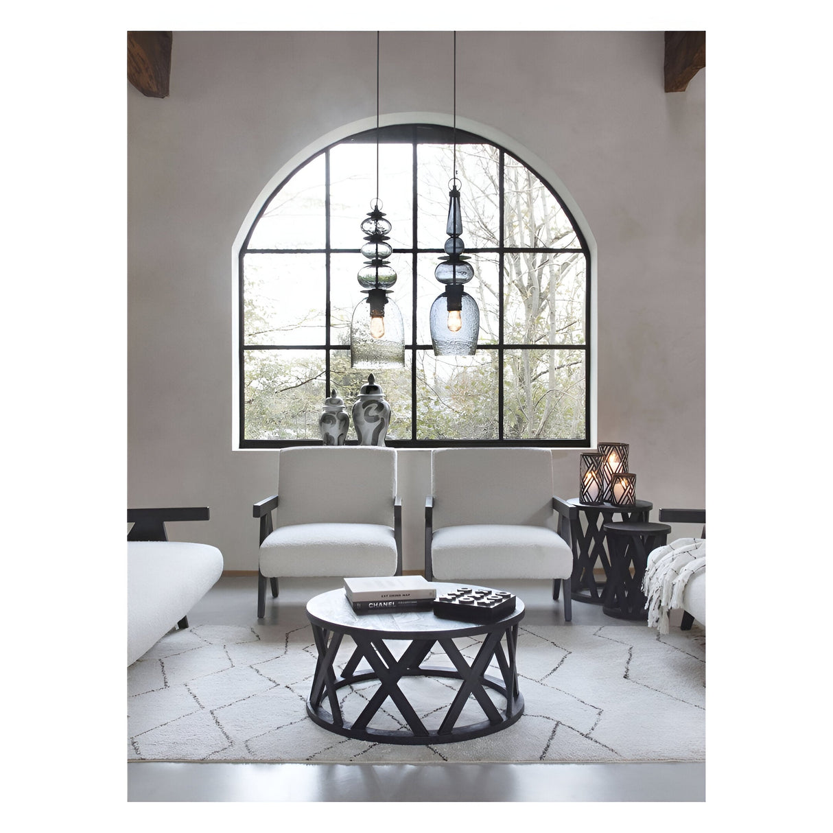 Cali Solid Wooden Set of 2 Nesting Side Tables - Black