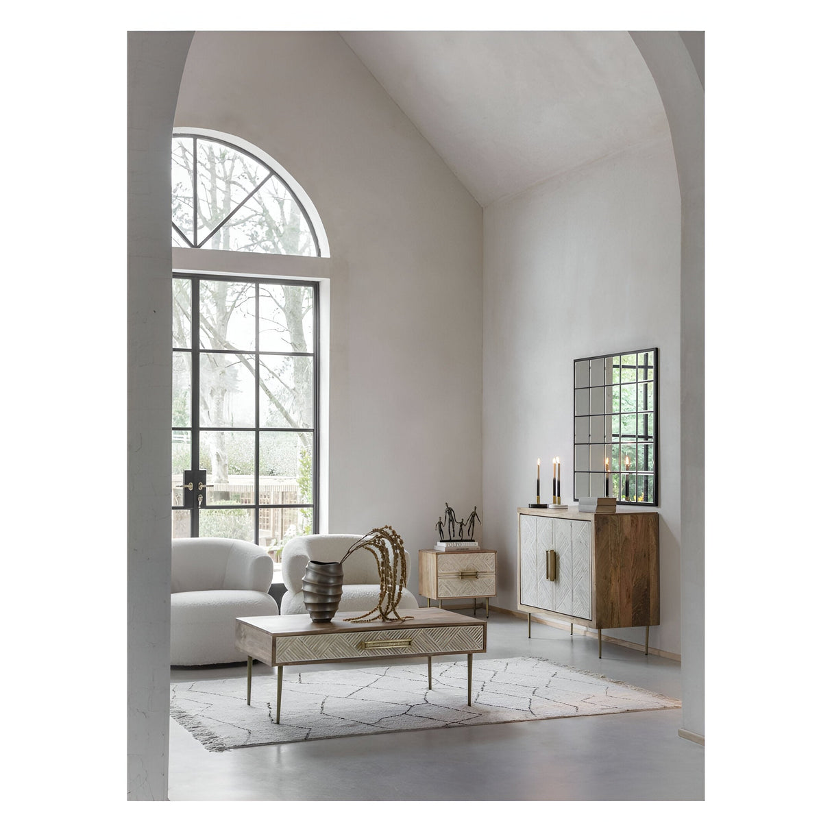 Linden Bone & Mango Wood Coffee Table - Natural