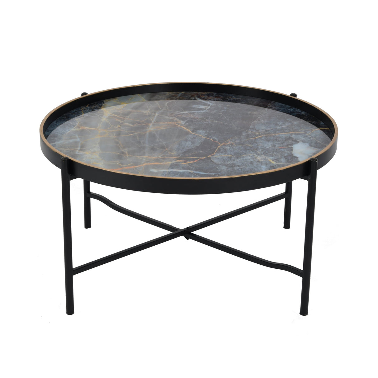 Vesuvius Coffee Tray Table - Blue & Black