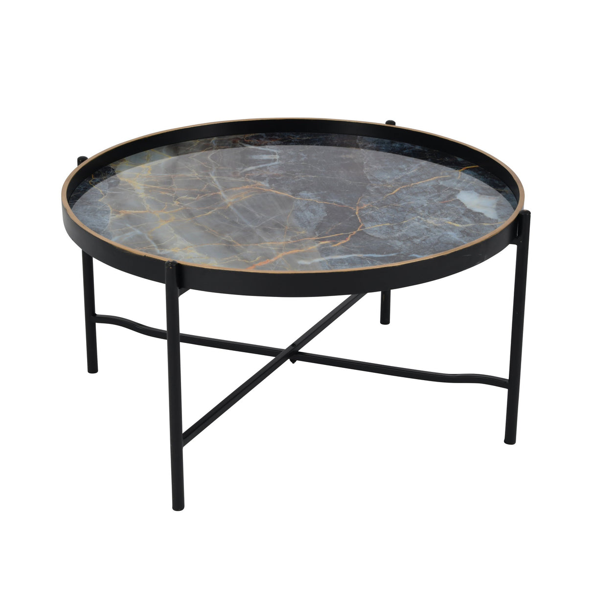Vesuvius Coffee Tray Table - Blue & Black