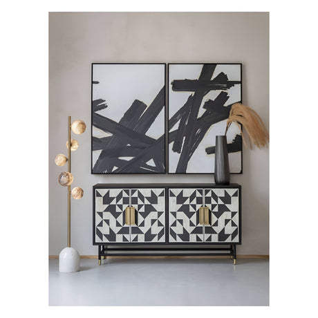 Impasto Brushstrokes Set of 2 Framed Canvases - 80x120cm