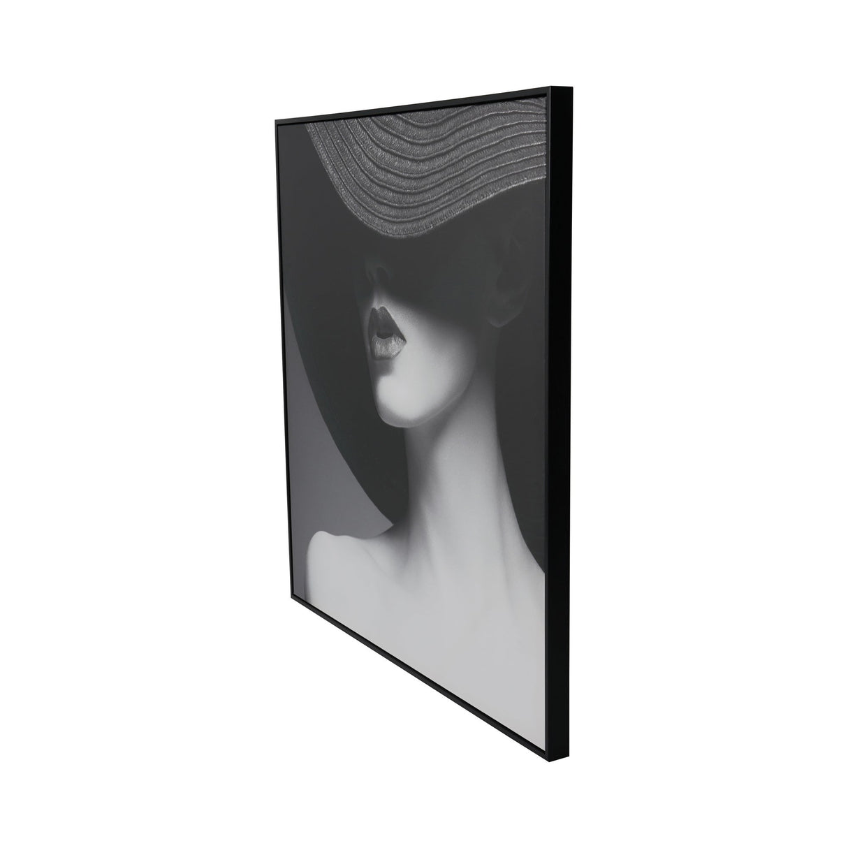 Lady in Hat Framed Canvas - 100x100cm