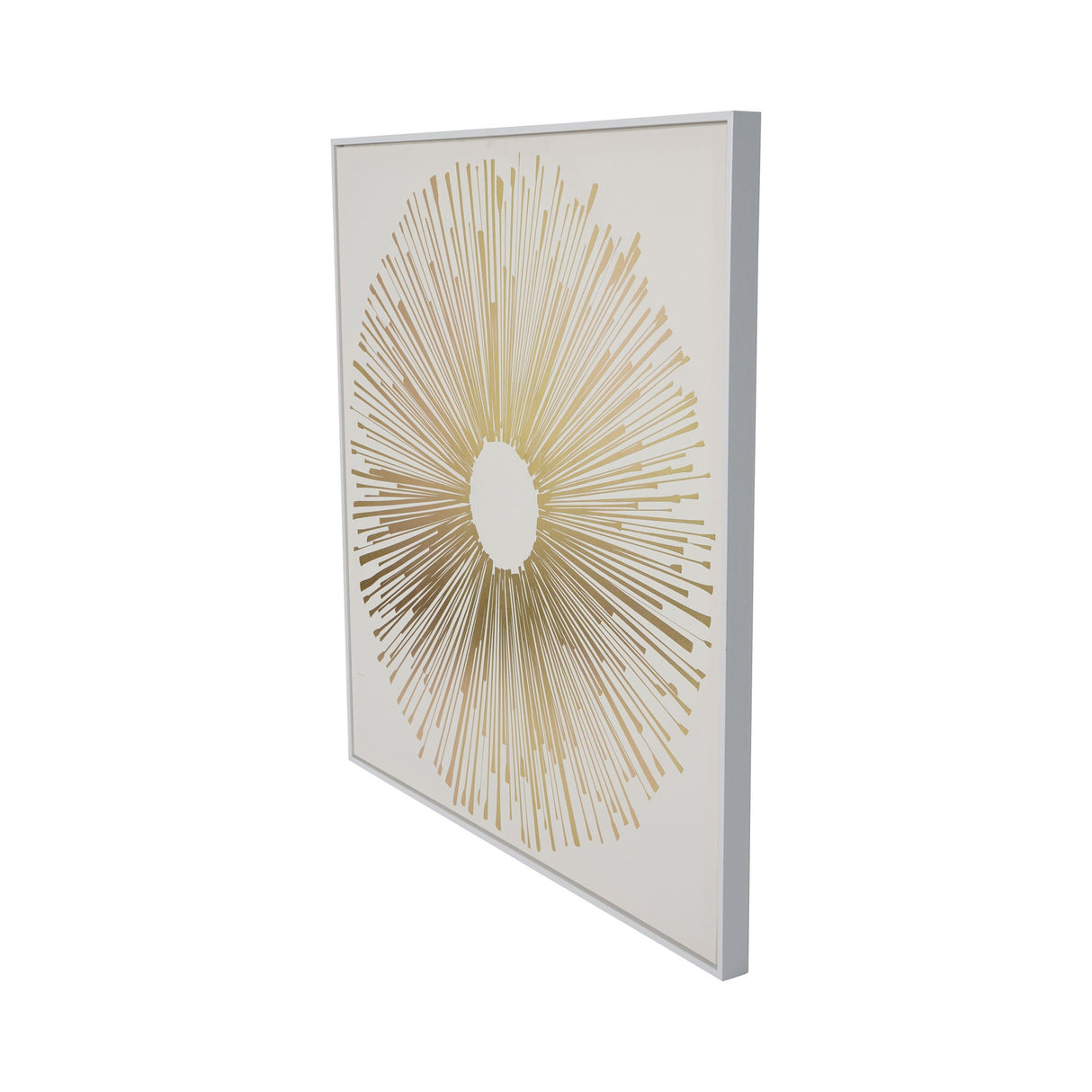 Golden Foiled Sunburst Framed Canvas - 100x100cm