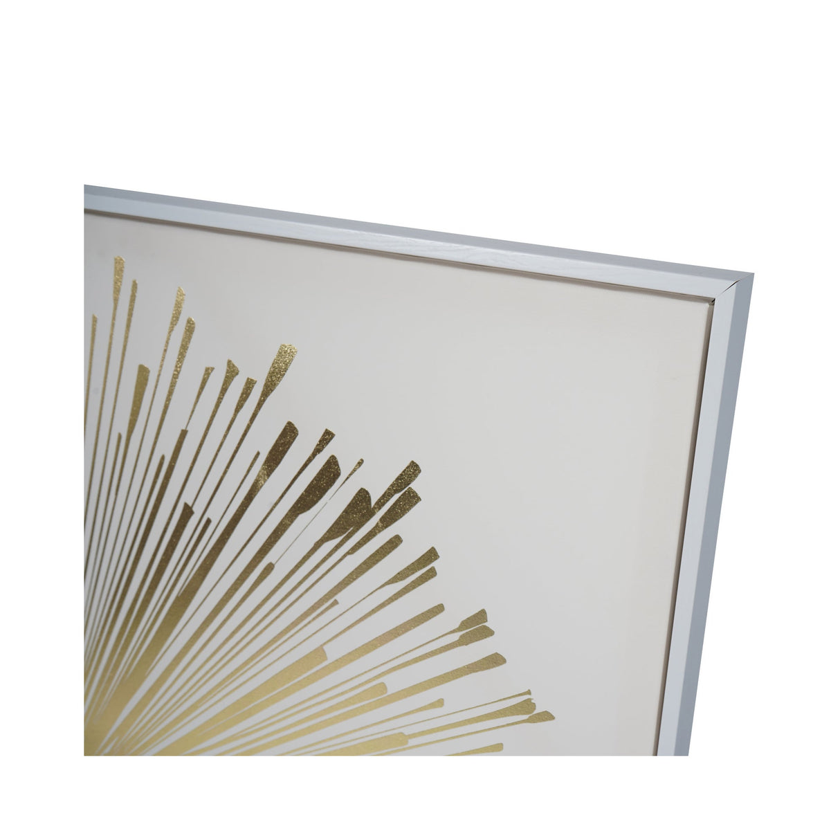 Golden Foiled Sunburst Framed Canvas - 100x100cm