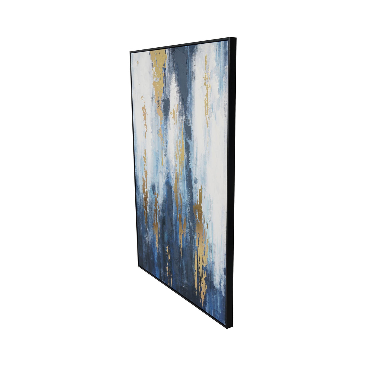 Urbanite Blue Distressed Foiled Framed Canvas - 100x140cm