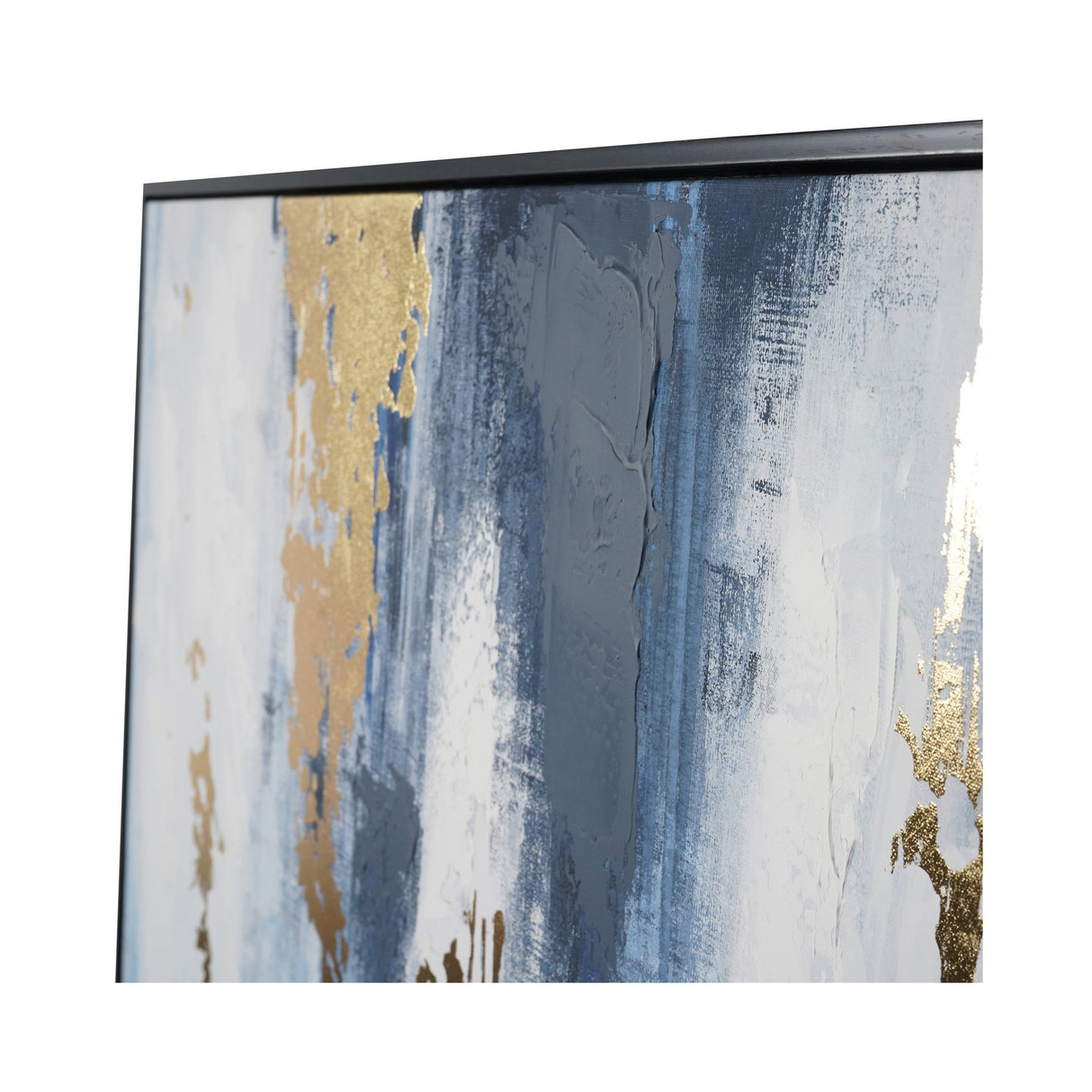 Urbanite Blue Distressed Foiled Framed Canvas - 100x140cm