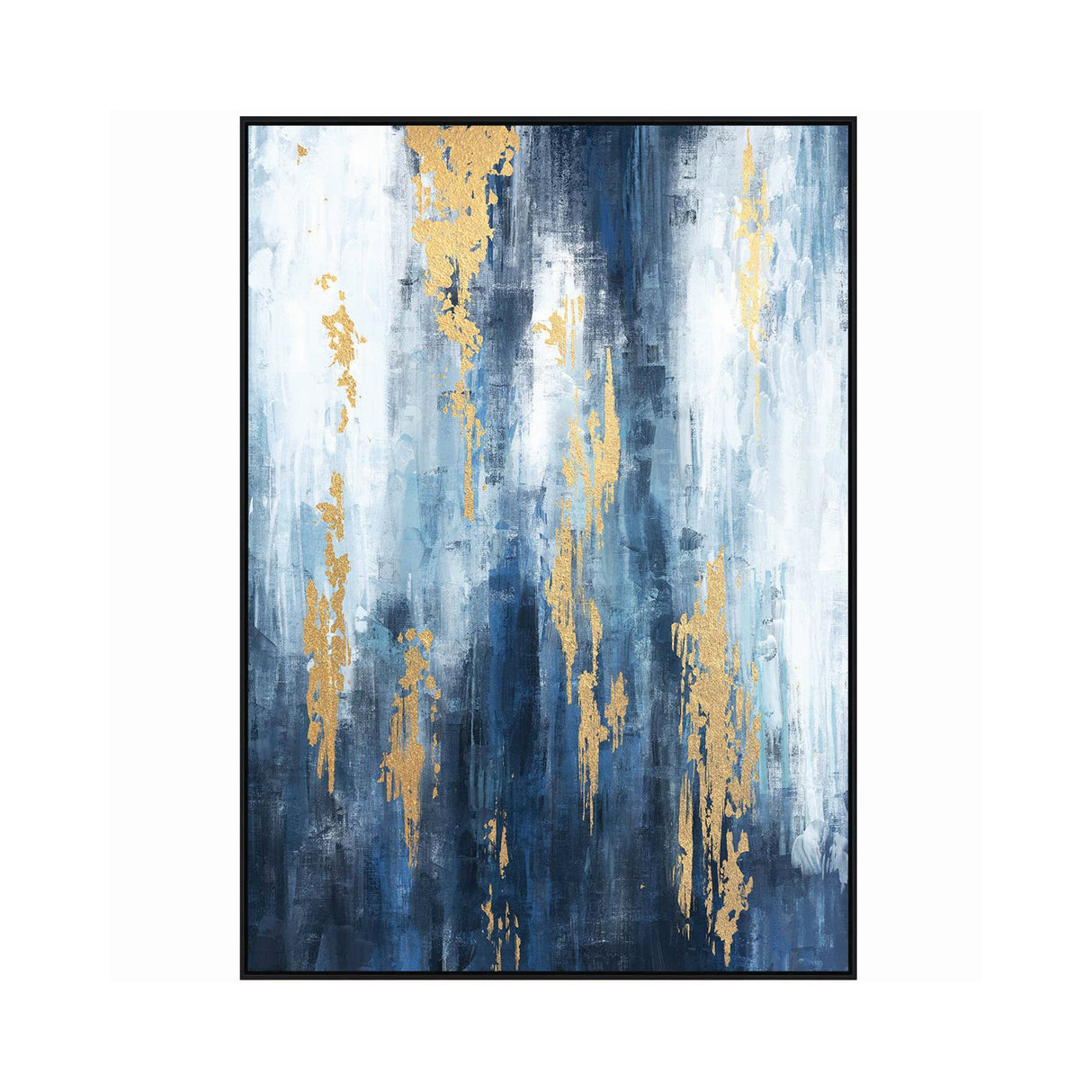 Urbanite Blue Distressed Foiled Framed Canvas - 100x140cm