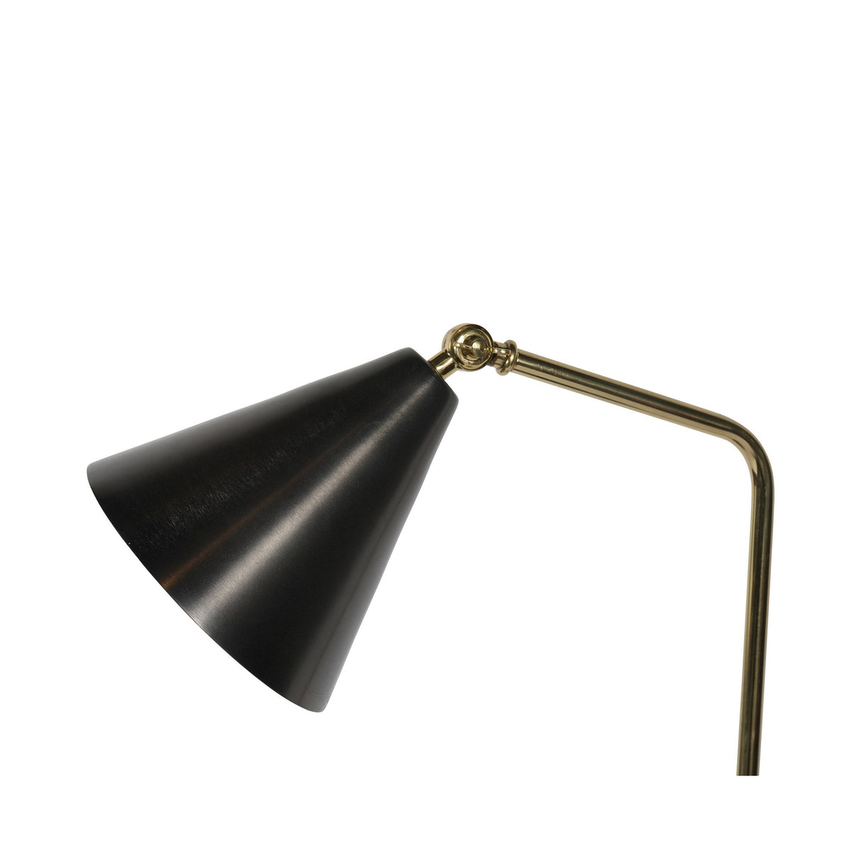 Amelie Floor Lamp With Table - Satin Grey & Brass