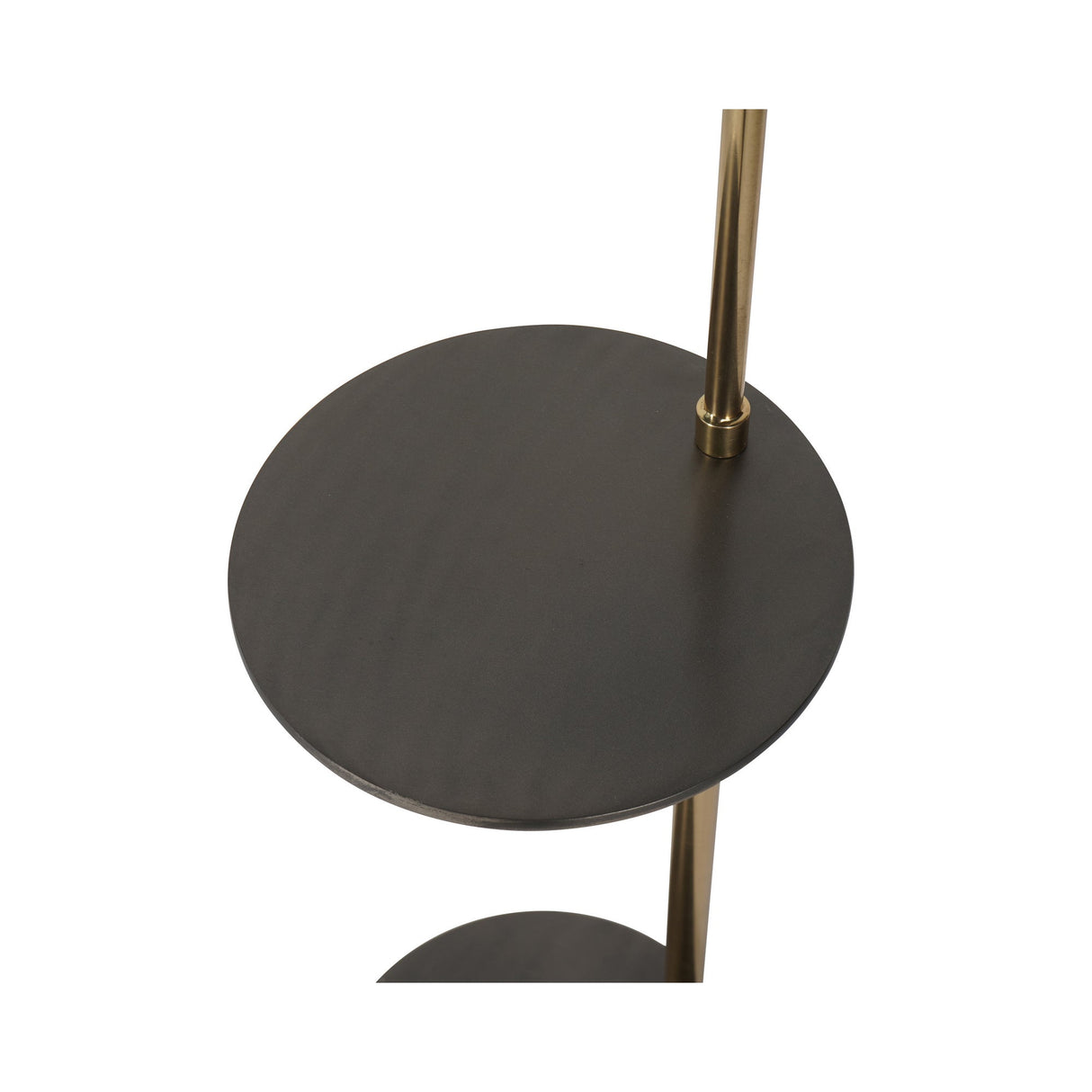 Amelie Floor Lamp With Table - Satin Grey & Brass