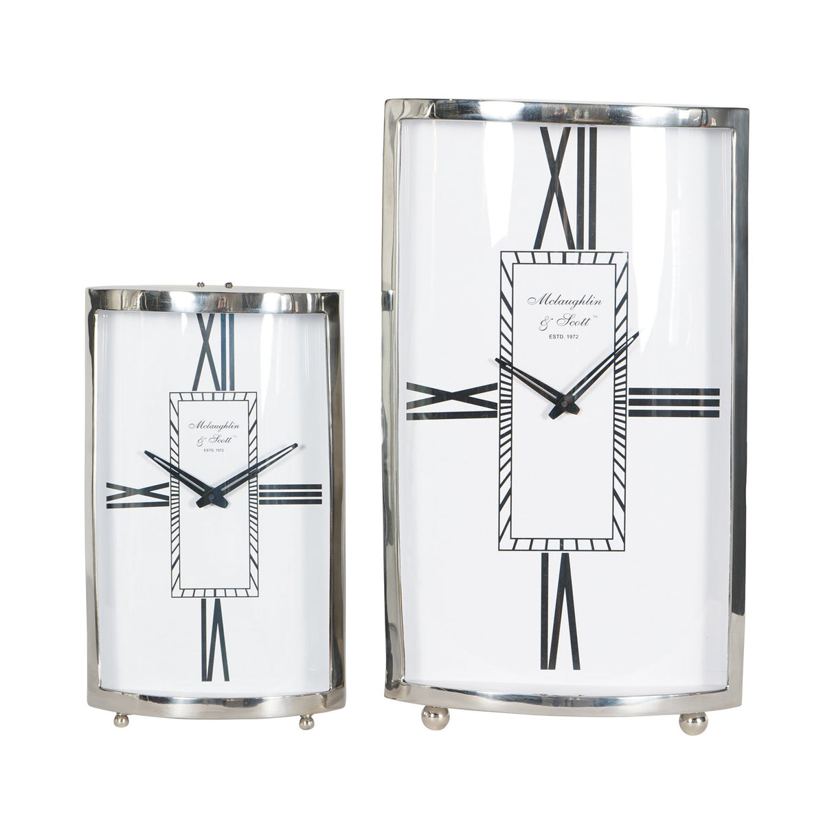 Johnson Large Mantel Clock 54cm - Nickel