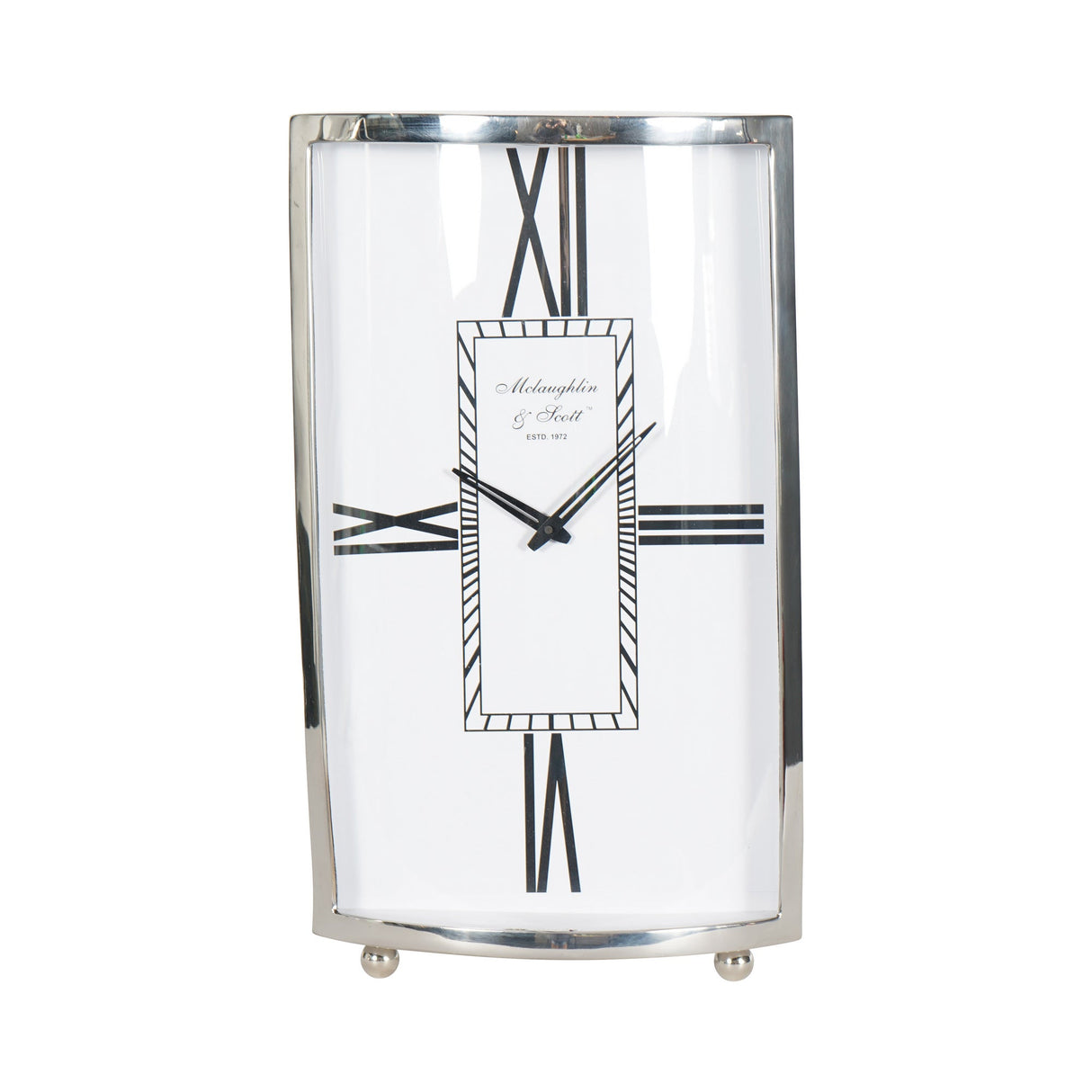 Johnson Large Mantel Clock 54cm - Nickel