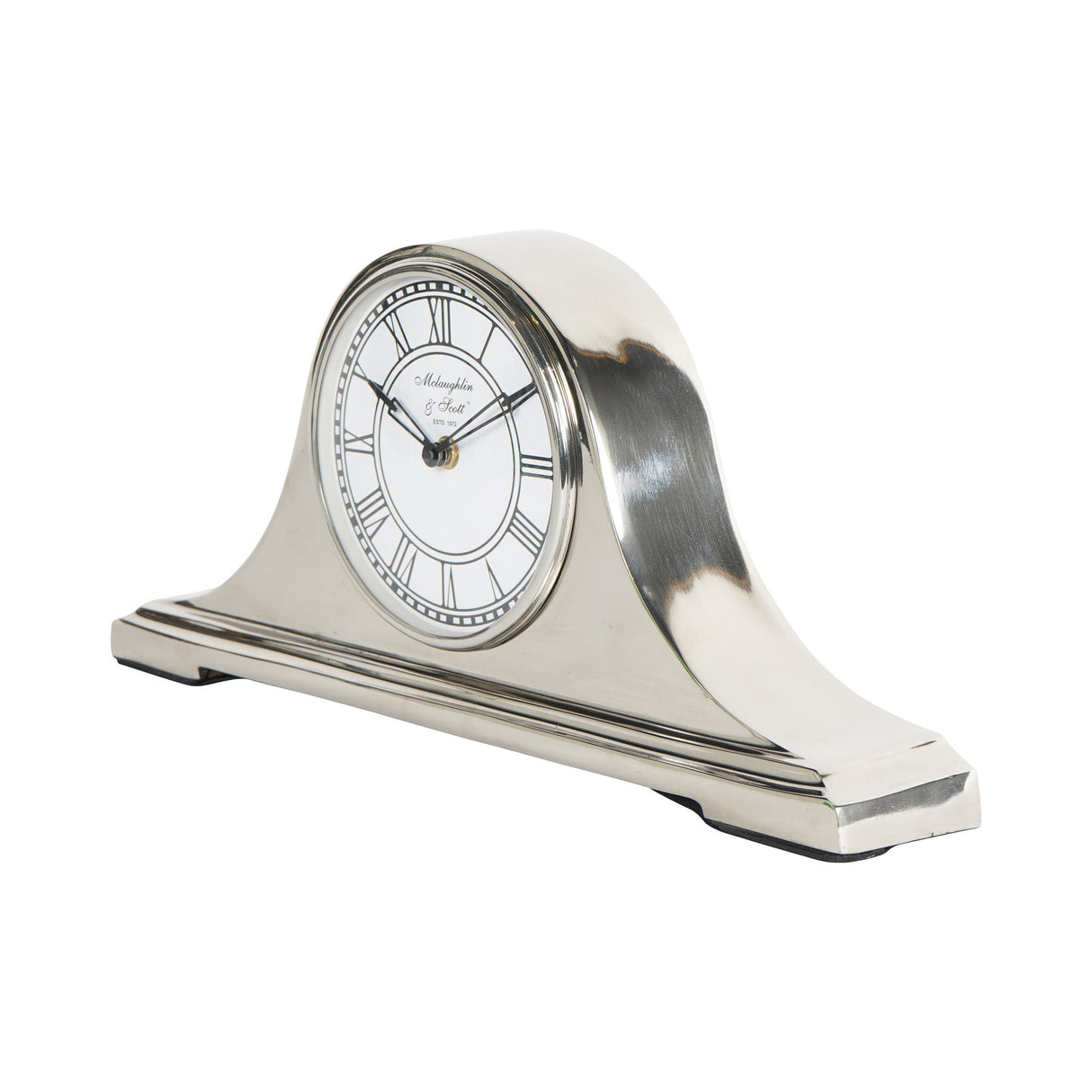 Retro Carriage Mantel Clock - Nickel