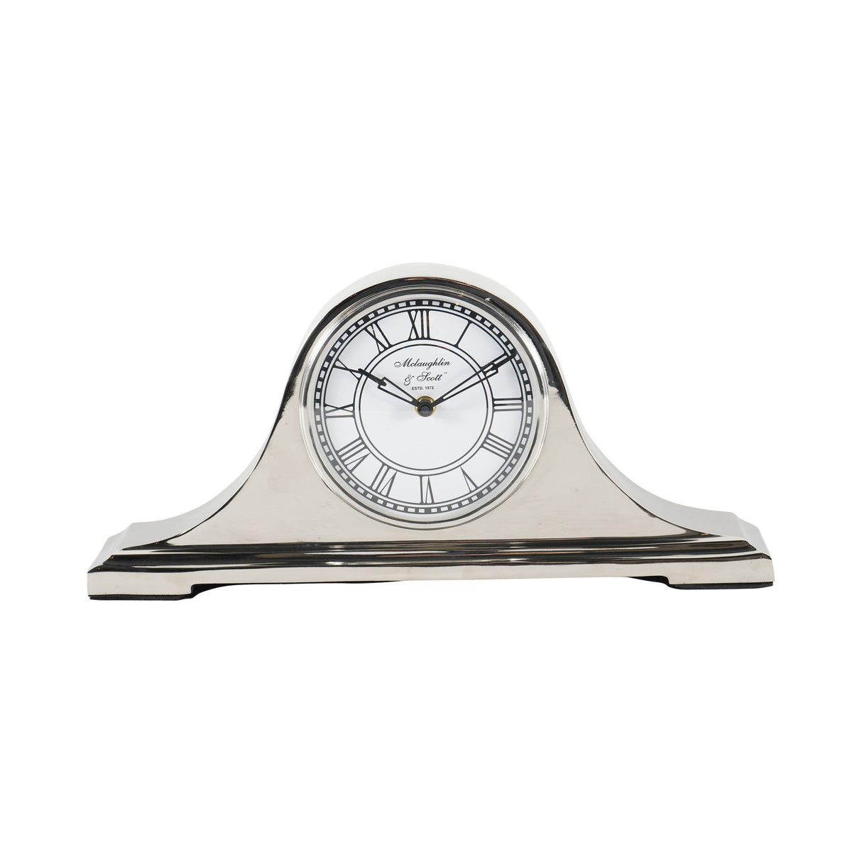 Retro Carriage Mantel Clock - Nickel