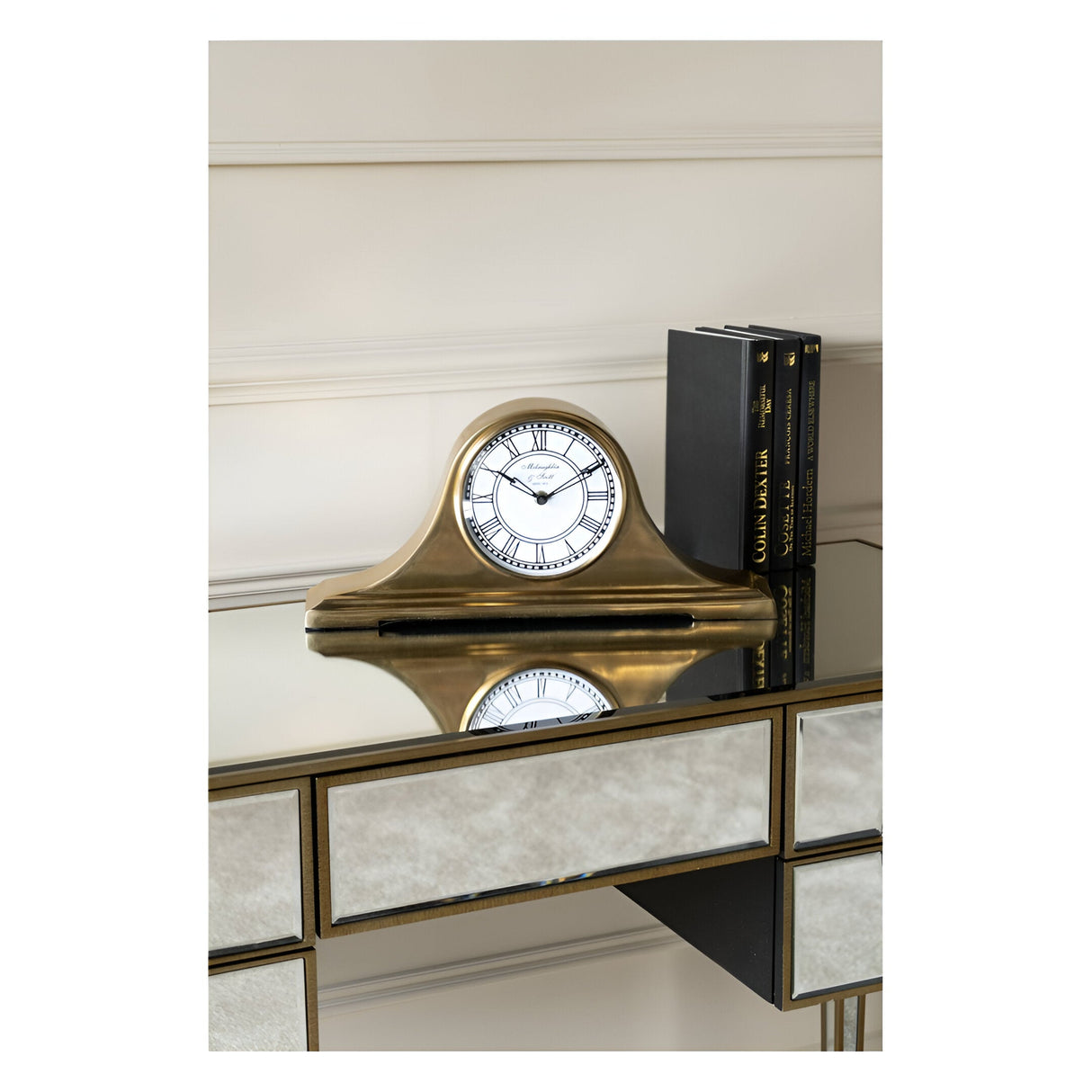 Retro Carriage Mantel Clock - Brass