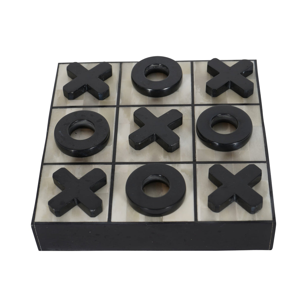 Chollerford Bone Inlay Noughts and Crosses - Off White & Black