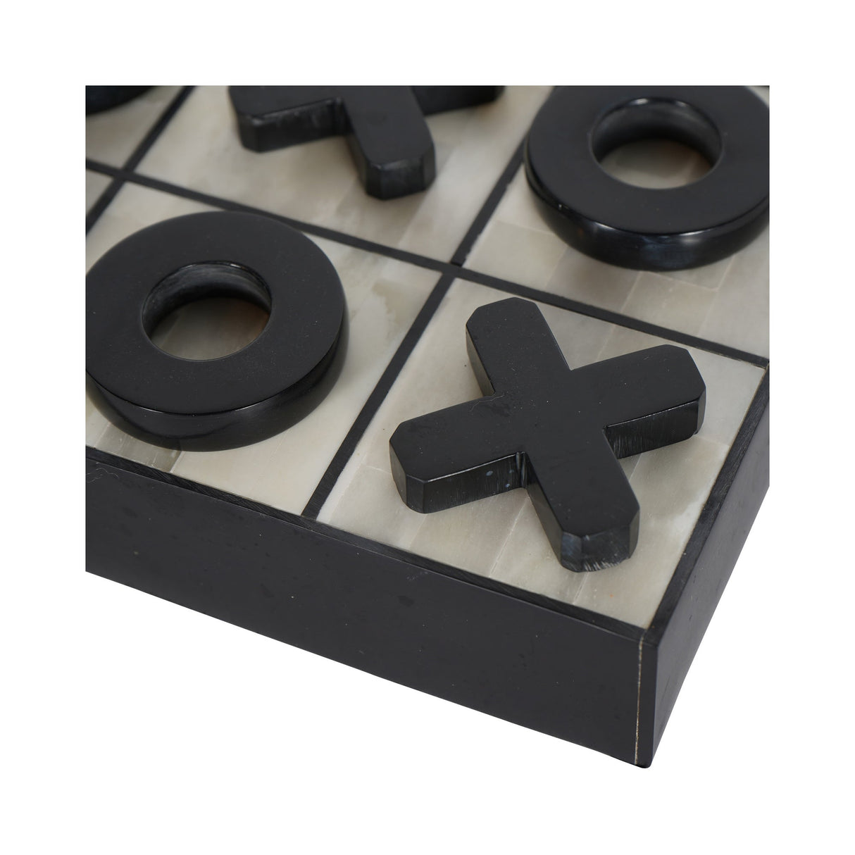 Chollerford Bone Inlay Noughts and Crosses - Off White & Black