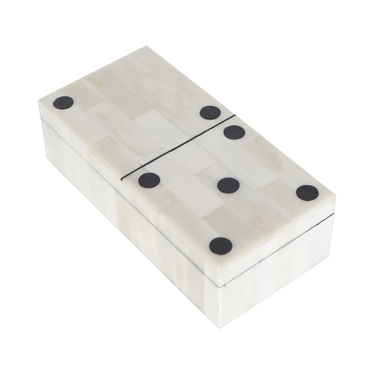 Chollerford Bone Inlay Dominoes Box - Off White