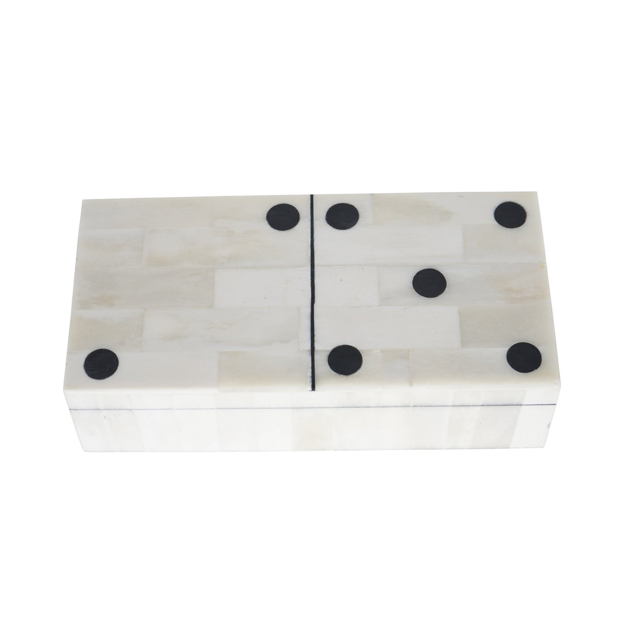 Chollerford Bone Inlay Dominoes Box - Off White