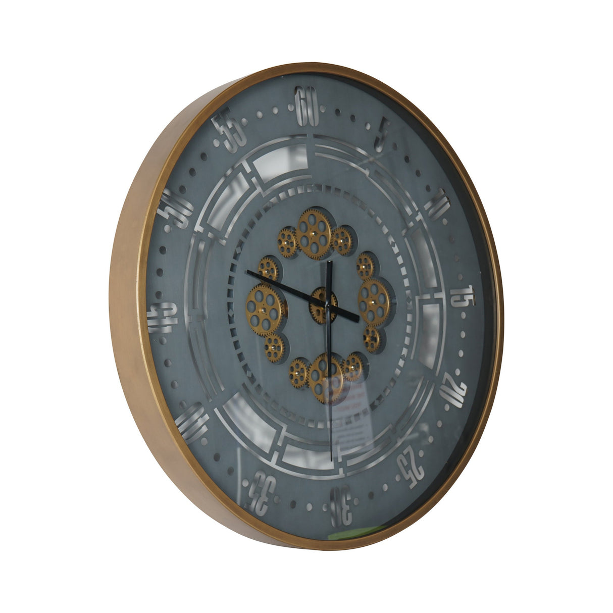 Manchester Round Wall Clock 75cm - Gold & Grey
