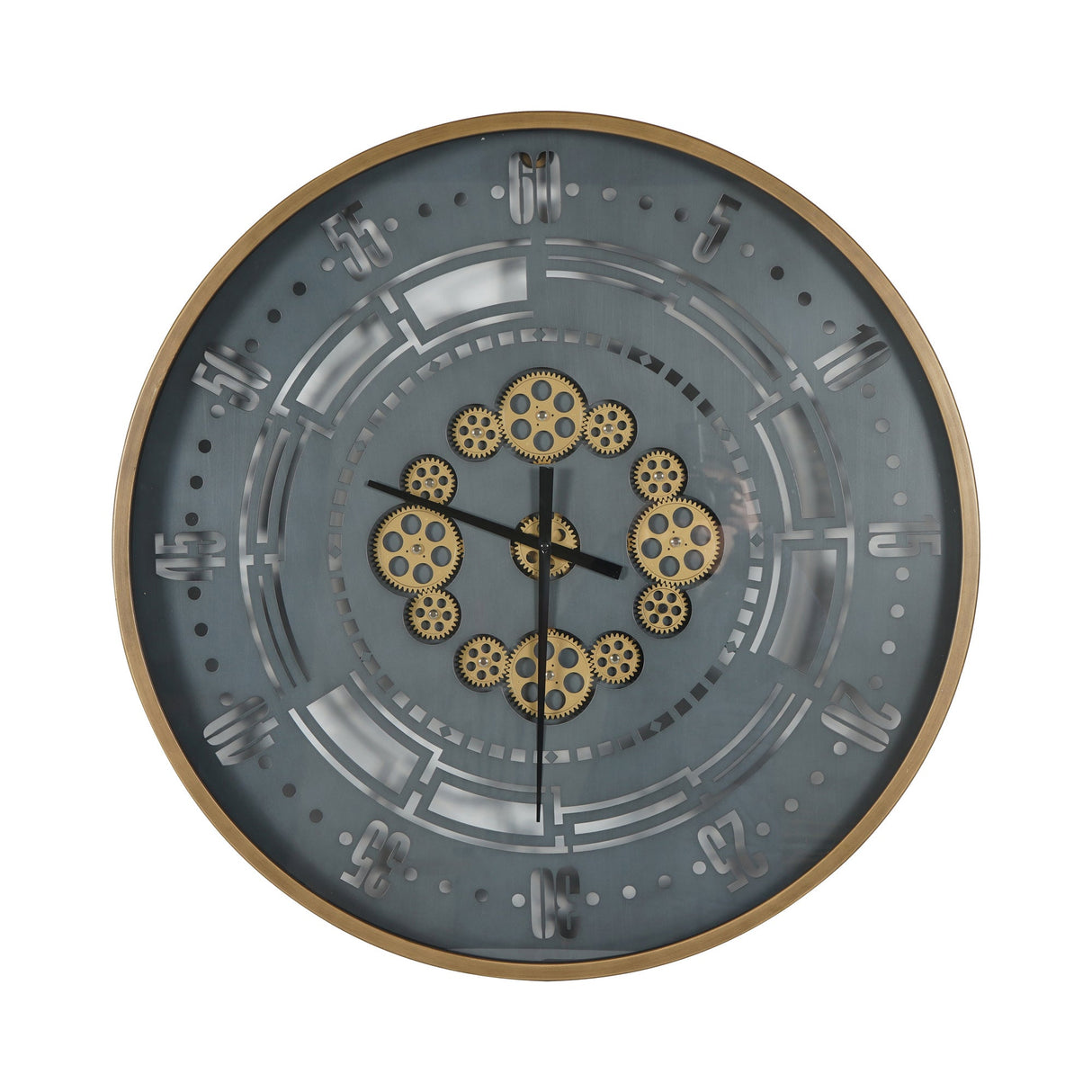 Manchester Round Wall Clock 75cm - Gold & Grey