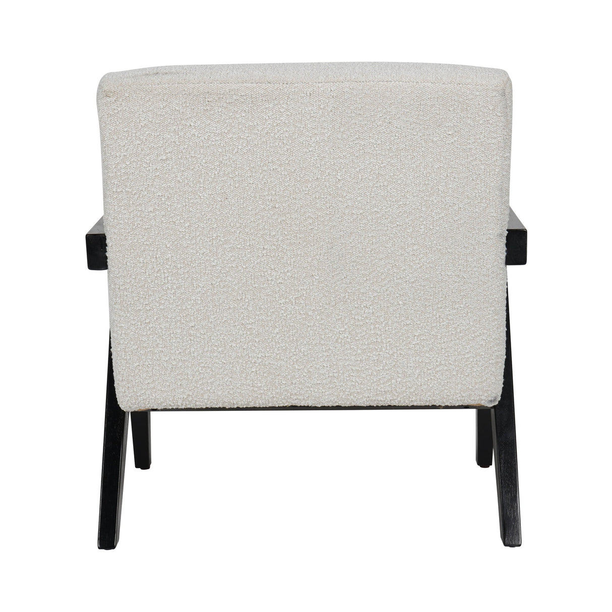 San Diego Wooden Frame Boucle Armchair - Cream