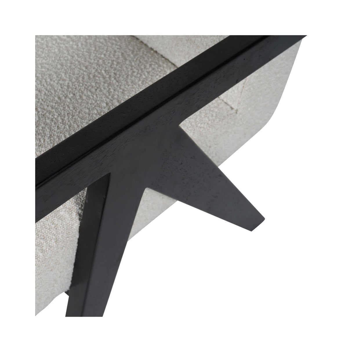 San Diego Wooden Frame Boucle Armchair - Cream