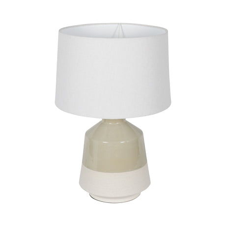 Canterbury Dipped Glaze Table Lamp 58cm - Soft Green With Ivory Coolie Shade