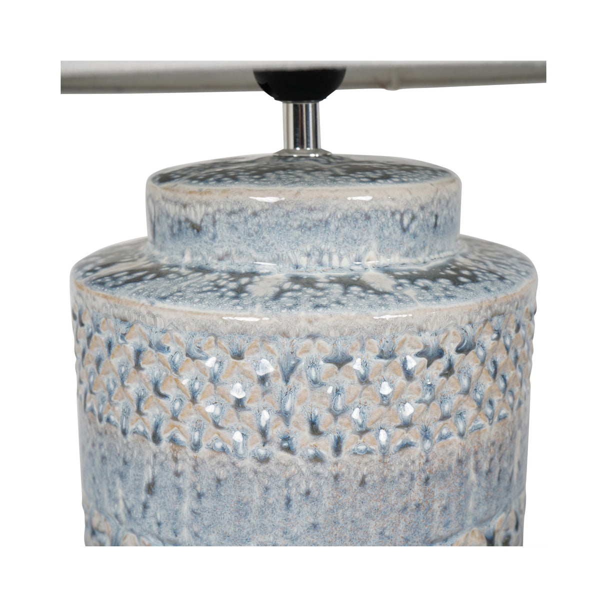Stormy Table Lamp 60cm - Sky Glaze With Cream Drum Shade