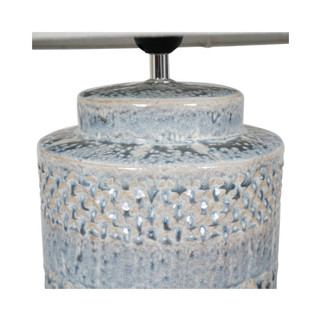 Stormy Table Lamp 60cm - Sky Glaze With Cream Drum Shade