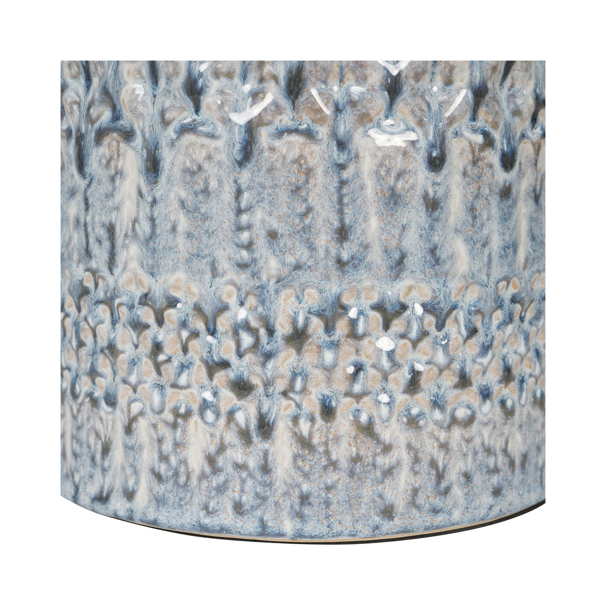 Stormy Table Lamp 60cm - Sky Glaze With Cream Drum Shade