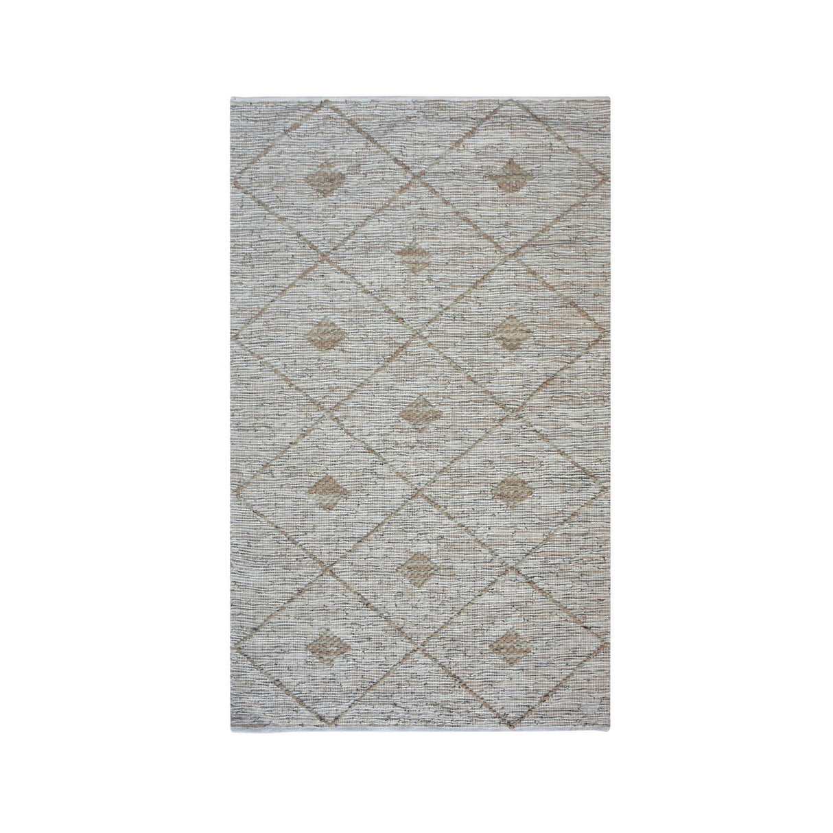 Lazio Hand Woven Beige Leather Rug - 160x230cm