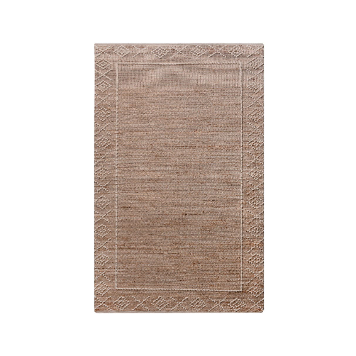 Templin Natural & Ivory Hand Woven Jute Wool Rug - 160x230cm