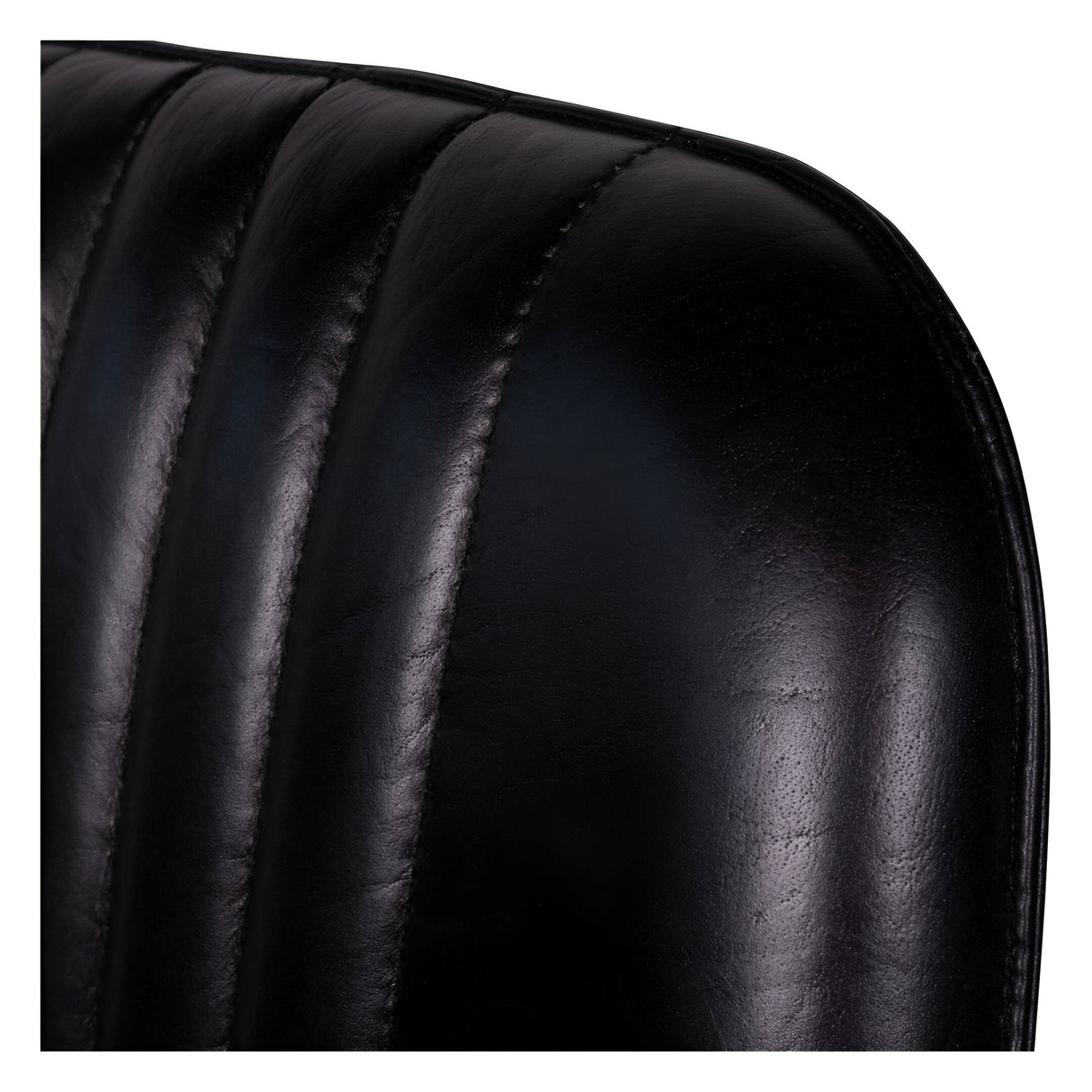 Pair of Pembroke Leather Bar Stools - Dark Grey