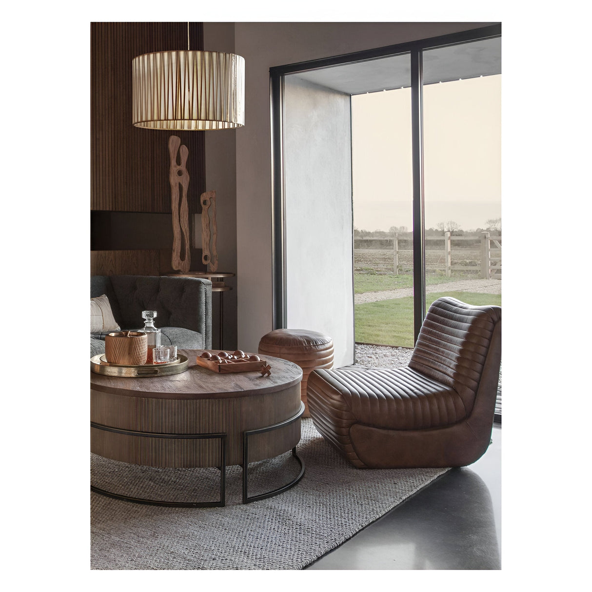 Trinity Leather Occasional Chair - Cognac Brown