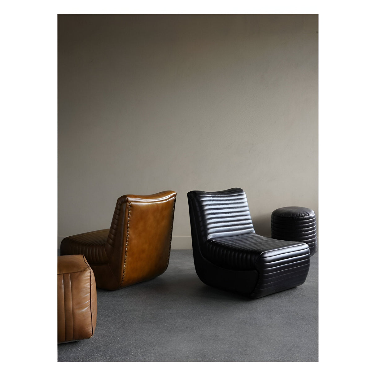 Trinity Leather Occasional Chair - Dark Grey