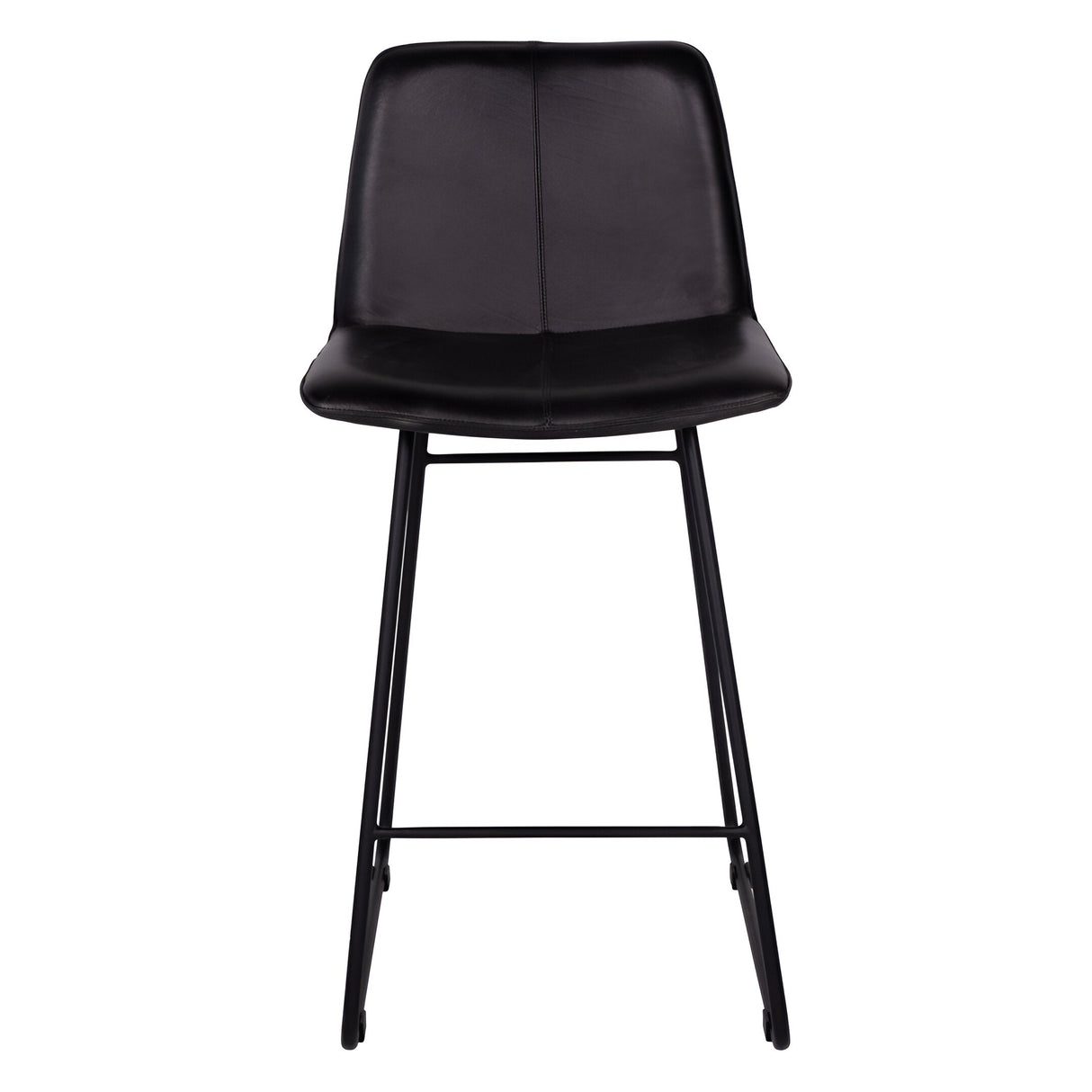 Pair of Robinson Leather Bar Stools - Dark Grey