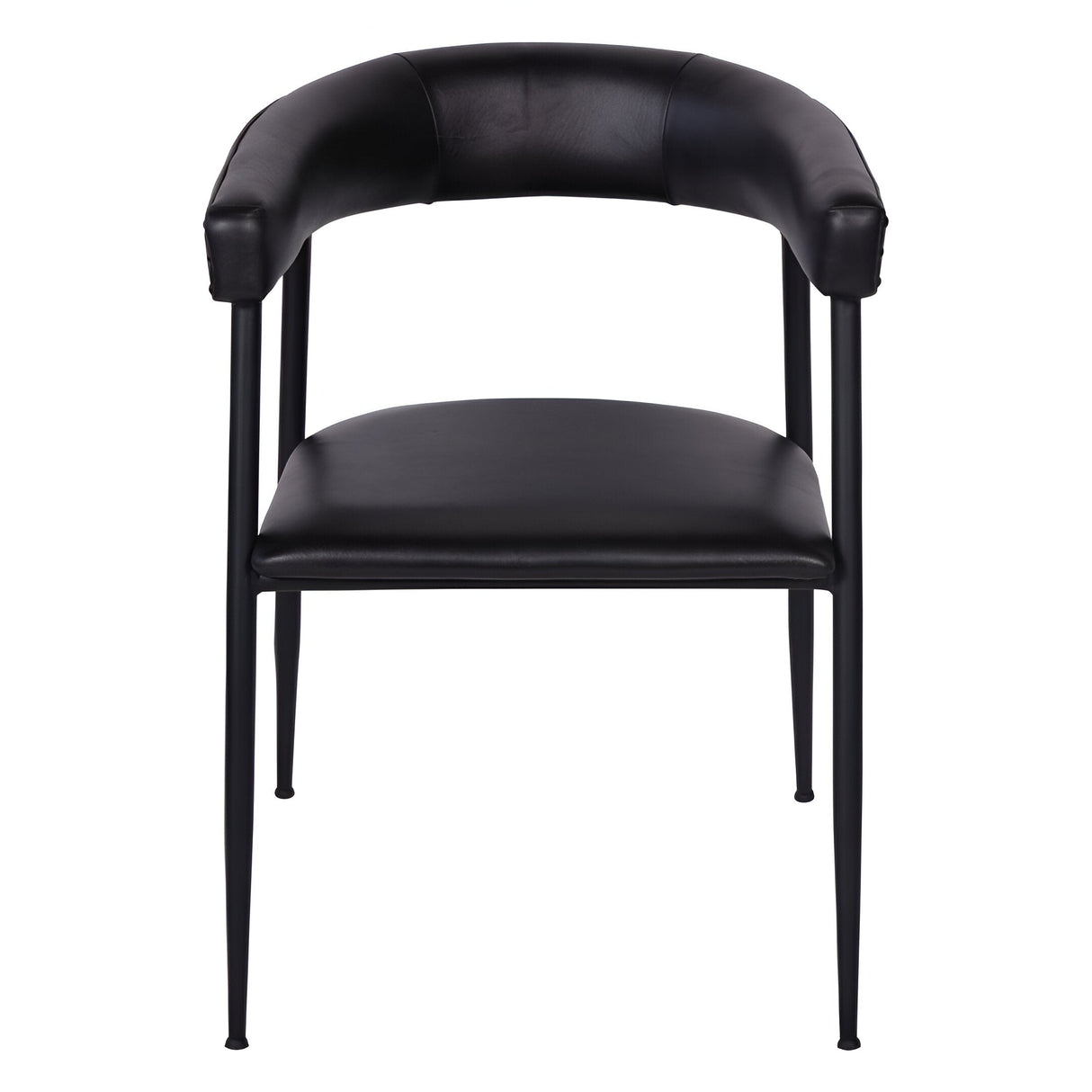 Pair of Churchill Leather Dining Chairs - Black