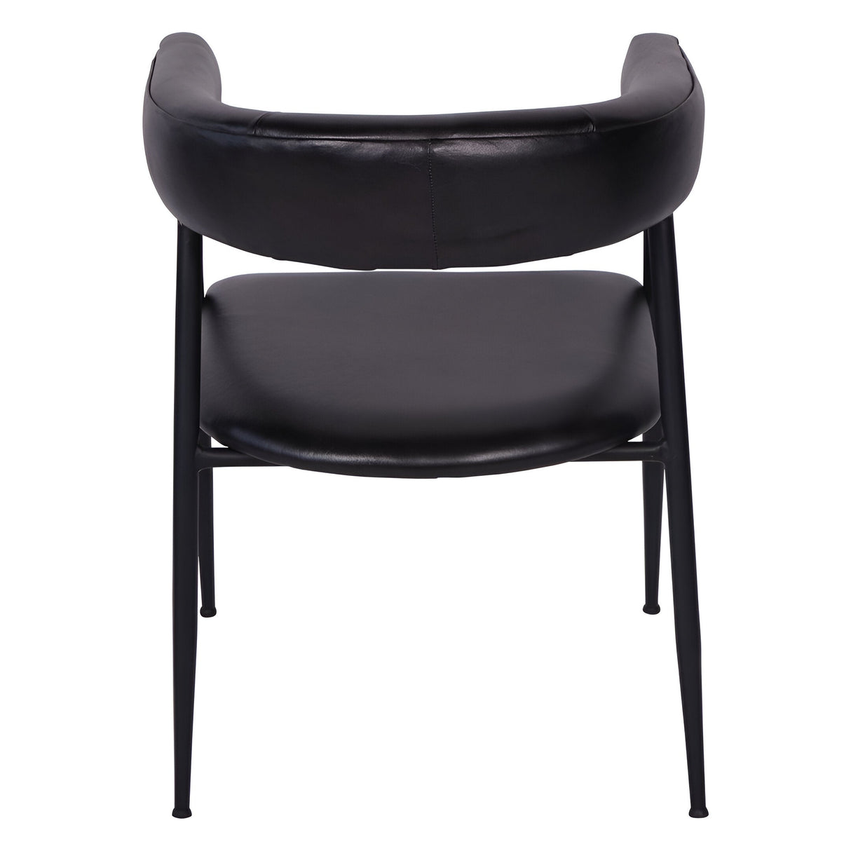 Pair of Churchill Leather Dining Chairs - Black