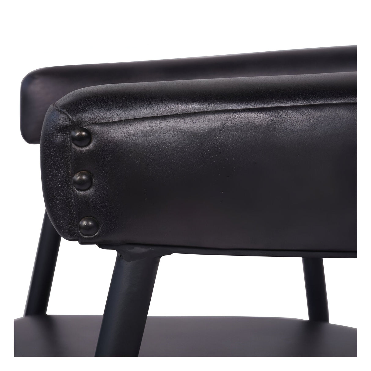 Pair of Churchill Leather Dining Chairs - Black