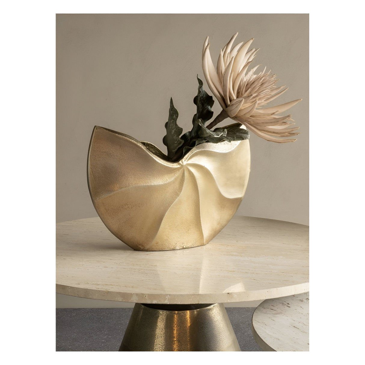 Cast Aluminium Swirl Texture Vase - Matt Silver