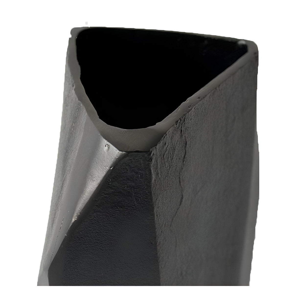 Cast Aluminium Faceted Vase - Charcoal Black
