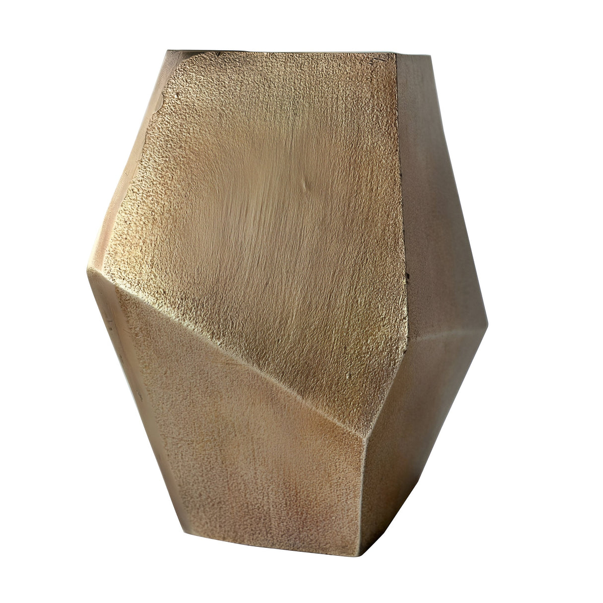 Cast Aluminium Faceted Vase - Antique Brass