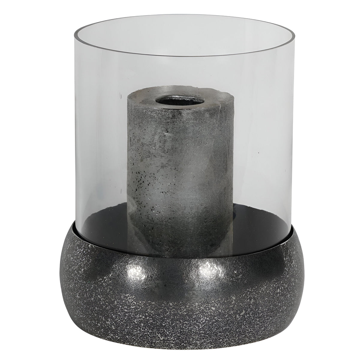 Dusky Medium Glass Hurricane - Black