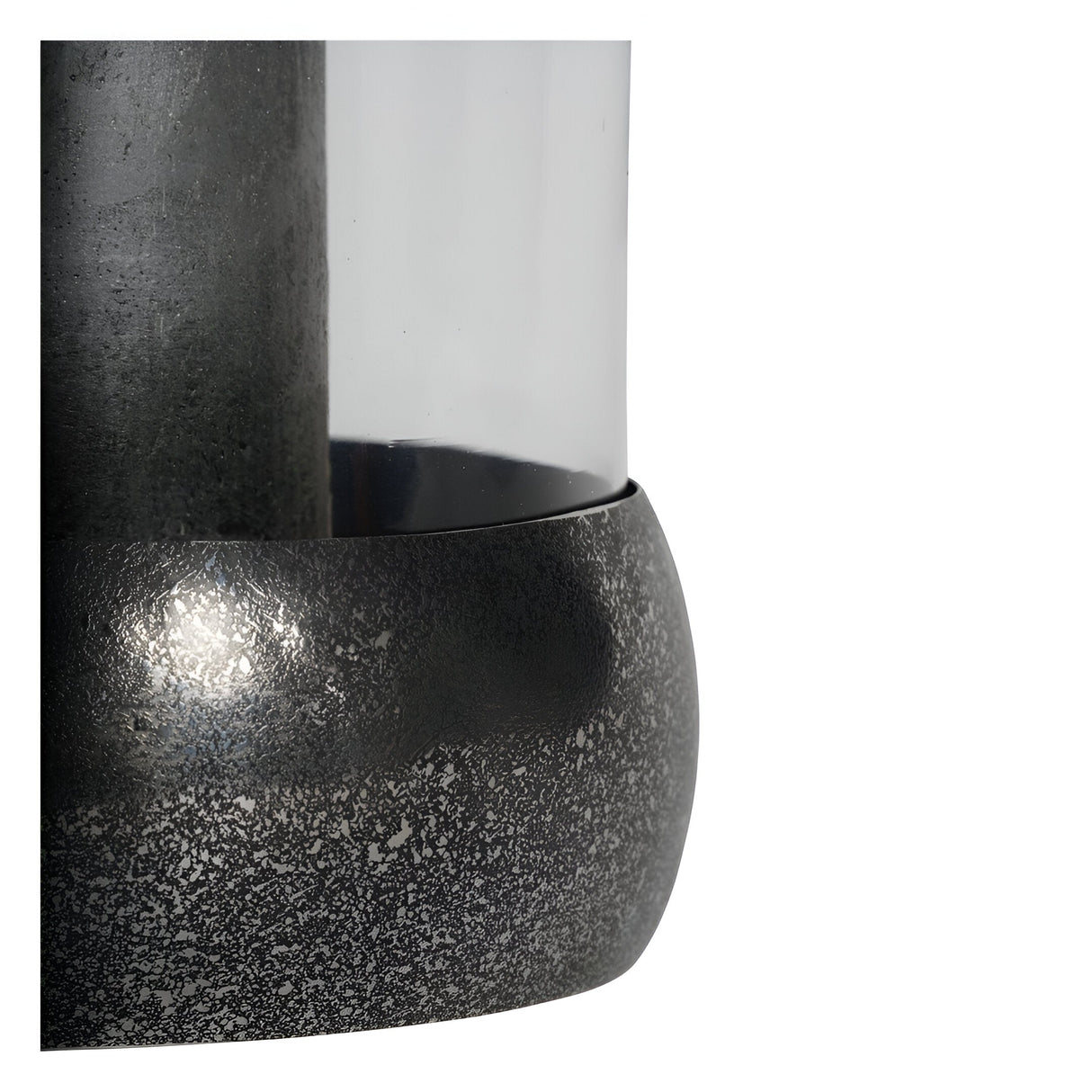 Dusky Medium Glass Hurricane - Black